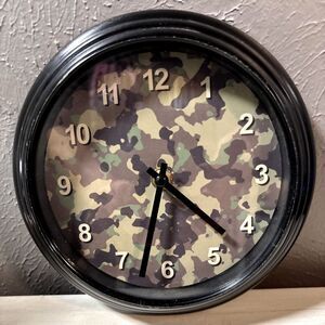 Army Green Camouflage  Wall Clock 8 Inch